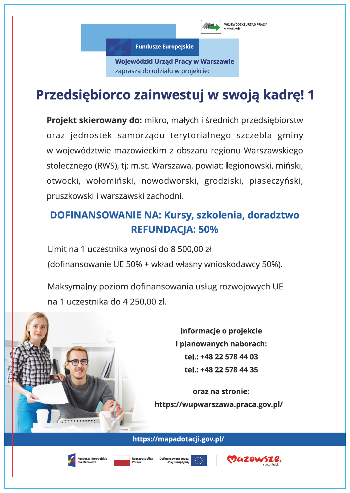 Ulotka Przedsiębiorco zainwestuj w swoją kadrę